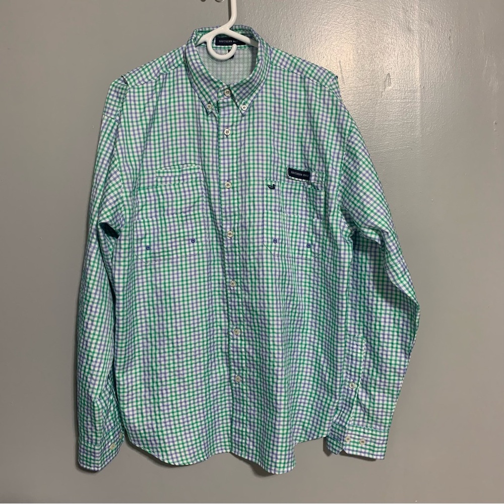 Southern Marsh Men's Button Shirt Fieldtec Fishing Outdoor Vented Plaid Size M - Picture 1 of 7